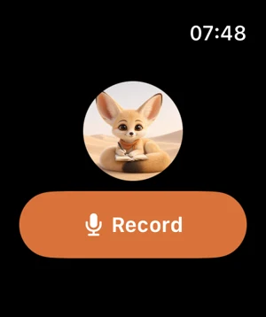 The Fenwrite Apple Watch app, ready to record